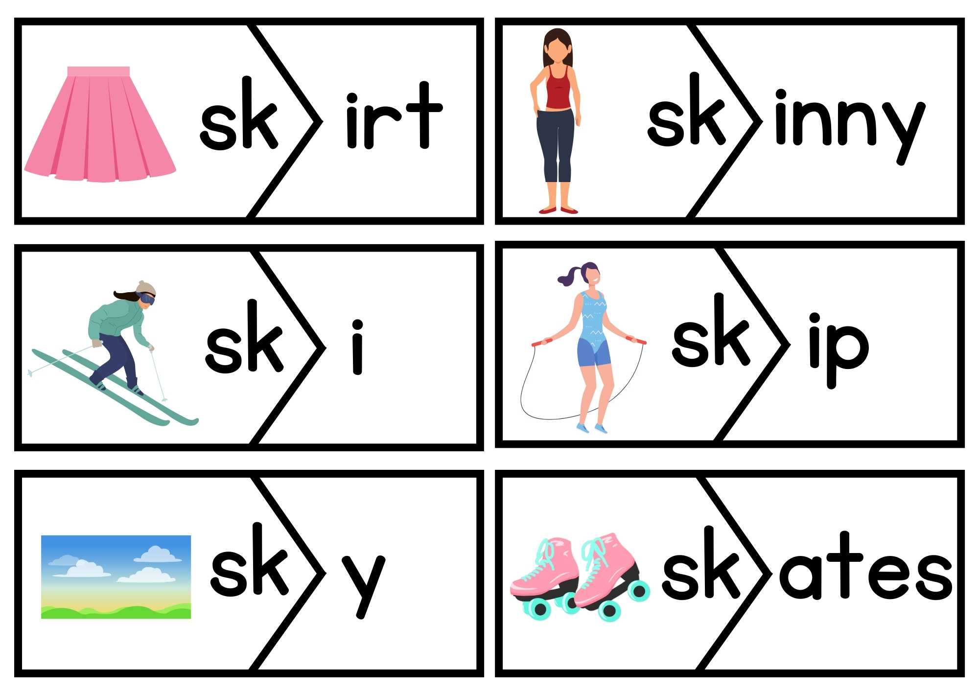 SK Beginning Blends Puzzle Match Phonics Set 1